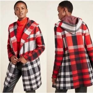 Field Flower Cressida Wool Plaid Coat Sweater XS